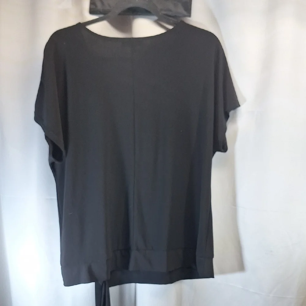 Chaus Black Dolman Sleeve Tie Front Blouse - Picture 6 of 6